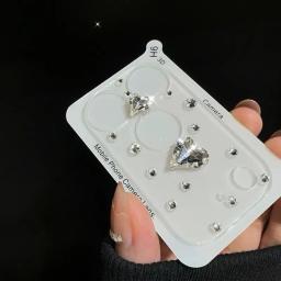 Protetor de Câmera de Vidro 3D em Forma de Coração com Diamantes de Luxo para iPhone 18 17 Pro Max 17Pro, Película de Lente para iPhone 18 Pro, Capa Completa HD Transparente - Image 3