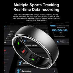 Uhoofit R10 Anel Inteligente com Doca de Carregamento Homens Mulheres Saúde Sono Monitoramento de Freqüência Cardíaca IP68 e 5ATM À Prova D 'Água Modo Multi-esporte - Image 3