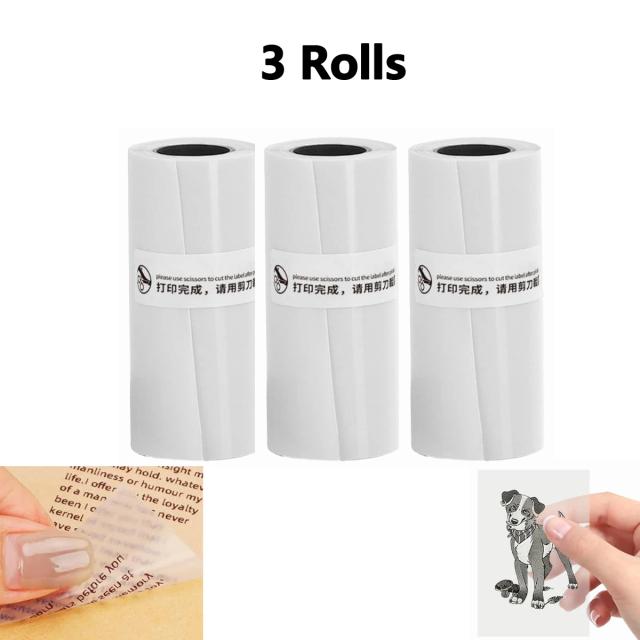 Rolos Papel Térmico Autoadesivo Transparente 57 mm x 25 mm