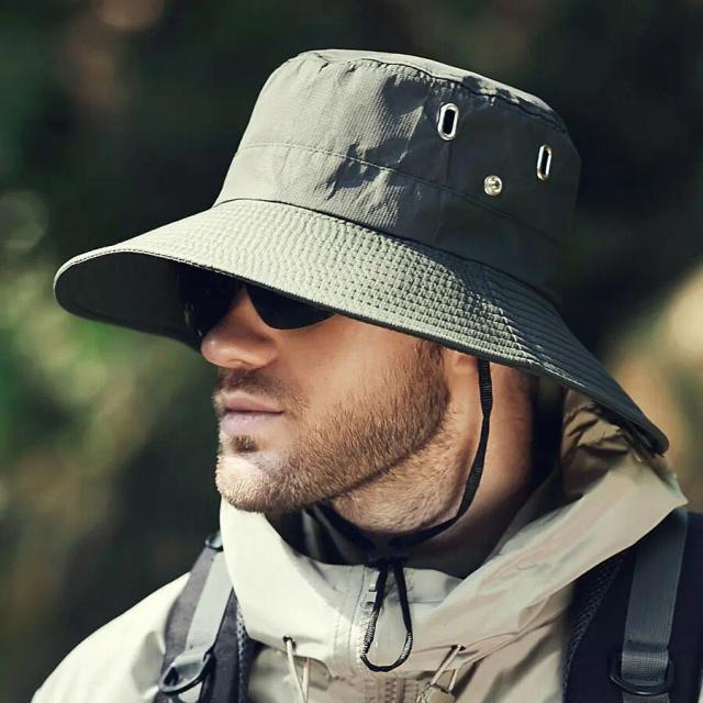 Chapéu de Verão Masculino Proteção UV Aba Larga para Aventura