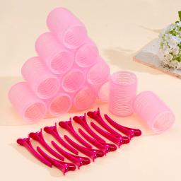 24 pçs/set auto aperto rolos de cabelo sem calor grampo de cabelo rolos cachos sem calor franja de cabelo volume auto-adesivo gancho diy ferramentas de estilo - Image 5