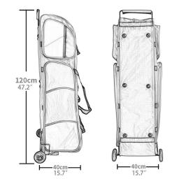 Bolsa de Esgrima com Rodas Leve com Alça Retrátil, Maleta de Transporte com Rodinhas para Entusiastas de Treinamento de Sabre e Espada - Image 3