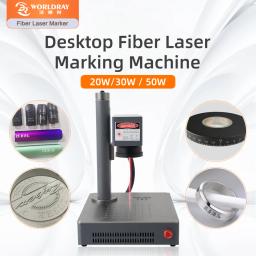 Worldray 20W 30W 50W Máquina de marcação a laser de fibra Gravador de mesa para joias de placa de identificação de metal e plástico - Image 1