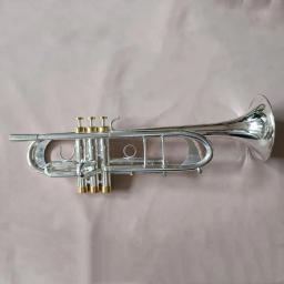 Alta qualidade TR-190GS 85 bb trompete instrumentos musicais de bronze banhado a prata trompete bc com bocal luvas caso - Image 1