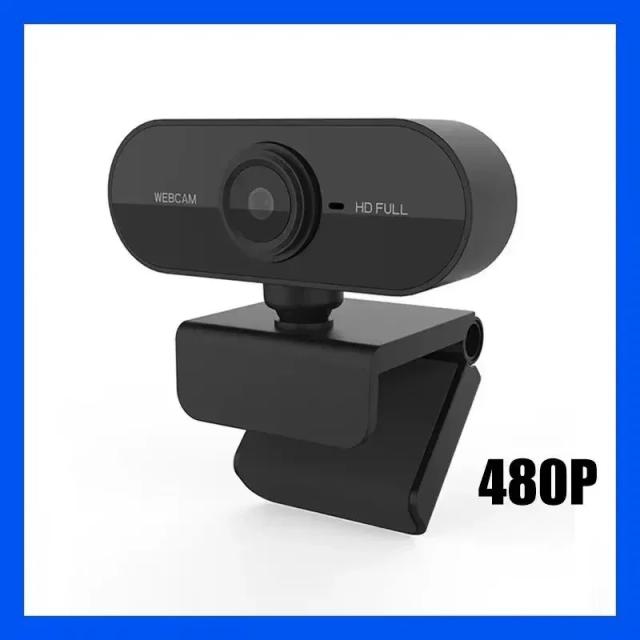 Webcam 1080P Mini Câmera 2K Full HD com Microfone 30fps USB Foco Automático para PC e Laptop