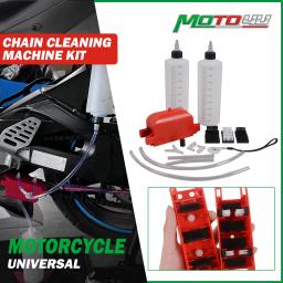 Kit de Limpeza de Correntes para Motocicletas: Escova, Ferramenta de Limpeza de Engrenagens, Dispositivo de Lubrificação e Acessório de Lubrificação com 2 Garrafas - Image 1