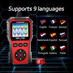2026 KONNWEI kw330 carro obd2 scanner de falhas motor bateria teste código de falhas claro dados em tempo real profissional ferramenta de inspeção obd - Image 5