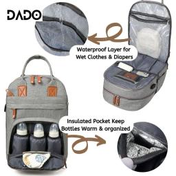Bolsa de Fraldas Mochila Essenciais para Bebês Bolsa de Viagem Multifuncional à prova d'água com trocador Alças para Carrinho de Bebê Grande para Mamãe - Image 3
