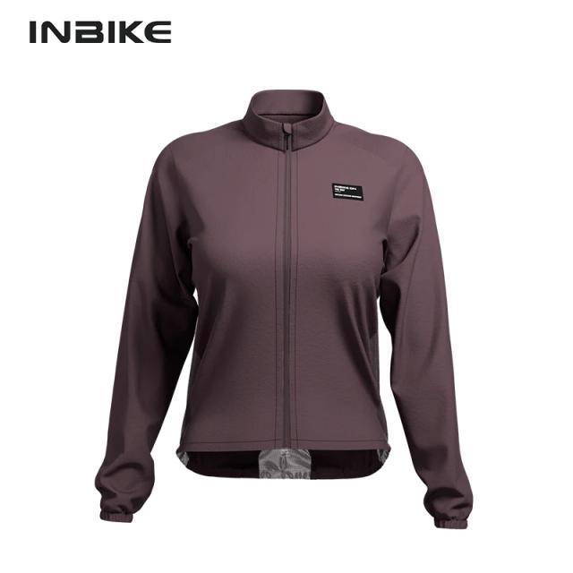 INBIKE Jaqueta Corta-Vento Feminina Ciclismo Manga Longa Leve com Bolsos