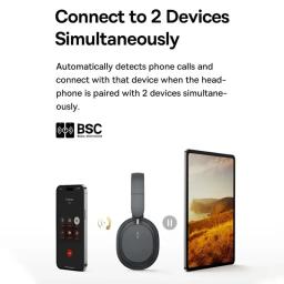 Baseus fones de ouvido sem fio bluetooth 5.3 nível alta fidelidade fone 40mm driver dobrável sobre a orelha 70h playtime áudio espacial - Image 5