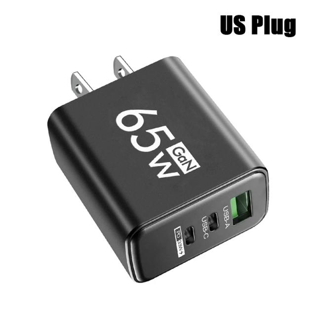 Carregador Rápido 65W USB-C PD 3.0 UE - Carregamento Total e Seguro para iPhone, Xiaomi, Huawei, Samsung