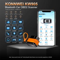 Konnwei carro obd2 ferramenta de diagnóstico de falhas conexão bluetooth maxobd app controle varredura códigos de erro claro carro obd2 ferramenta de verificação - Image 1