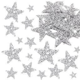 8 pçs ferro em remendos estrela apliques strass adesivo glitter estrela remendos apliques para roupas jeans reparação decoração - Image 1