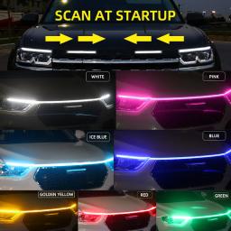 Rxz led luz de circulação diurna digitalização partida capô do carro luzes decorativas drl guia do capô do motor automático lâmpada ambiente decorativa 12v - Image 3