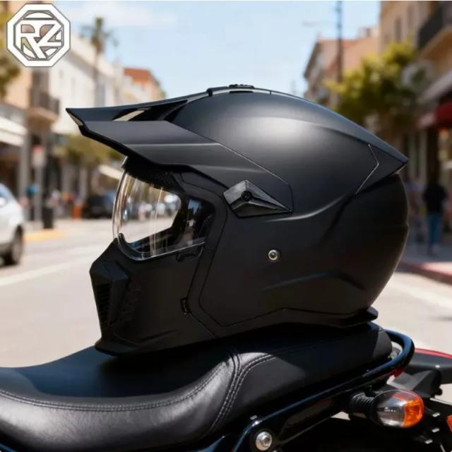 Capacete de Motocicleta Retro ORZ Modular Multifuncional, Capacete Completo Aprovado pelo DOT, Personalizado Warrior