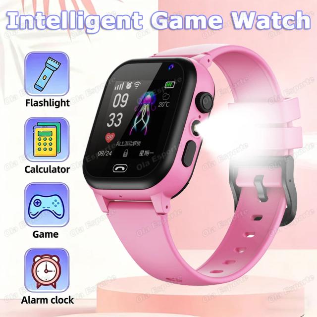 Relógio Inteligente Infantil Multifuncional à Prova d'Água com SOS, GPS, Câmera, Chamada HD, Chat de Voz, Jogos, Lanterna LED, Alarme de Tempo, Smartwatch 2026