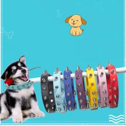 Coleira de couro para cães e gatos, produtos para animais de estimação, colorida, ajustável, cravejada, legal, requintada, alça de pescoço para animais de estimação, fotografia - Image 3