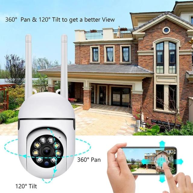 Eseecloud/V380pro Câmera IP Sem Fio 2MP 1080P PTZ Colorida Rastreamento Automático