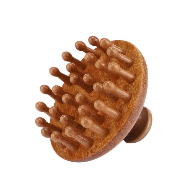Pente de Massagem Multifuncional de Sândalo Natural - Massageador Corporal e Couro Cabeludo