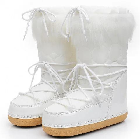 2026 botas de inverno femininas botas de espaço antiderrapante sapatos de cordeiro botas de neve senhoras botas de cano alto moda sapatos de inverno