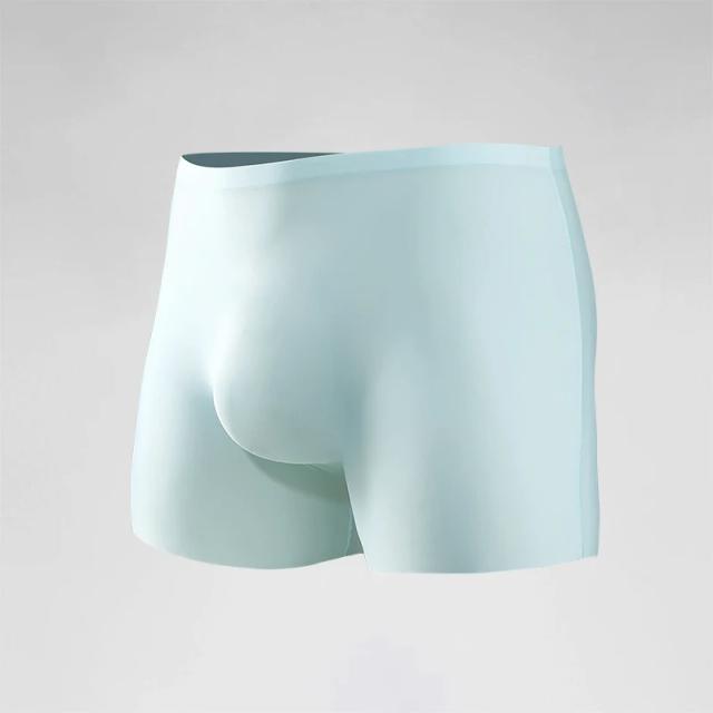 Roupa Interior Masculina Boxers de Seda Gelo Sem Costura Esportiva Verão