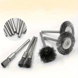 9 pçs mini escova de fio de aço broca ferramenta rotativa escova de limpeza roda metal remoção ferrugem disco polimento - Image 6