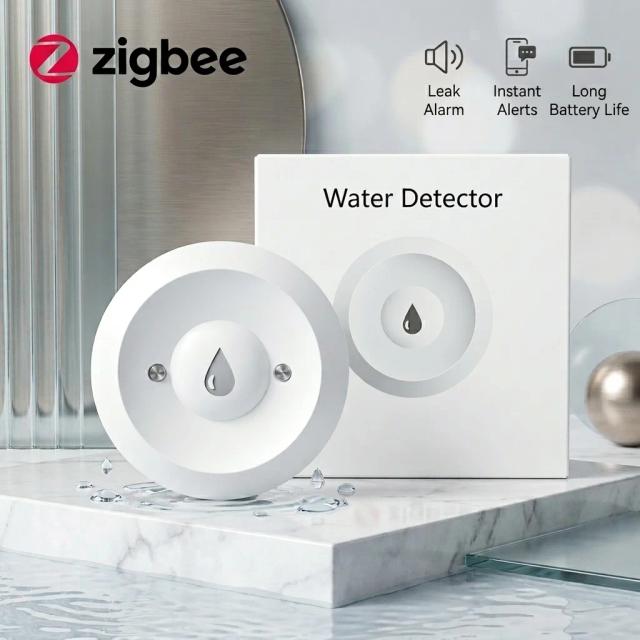 Sensor de Água Inteligente Zigbee Detector de Vazamento com Monitoramento Remoto pelo App - Cozinha/Banheiro