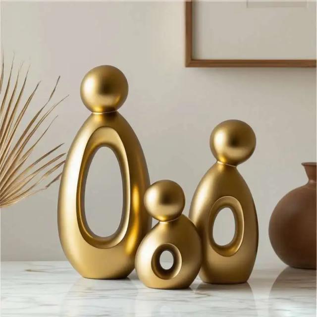 Escultura Decorativa Estilo Moderno Estatueta Família Presente Sala Quarto