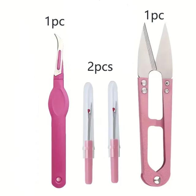 Kit de Remoção de Costura e Removedor de Linha com Cortador de Ponto e Tesoura de Corte - Ferramenta de Precisão para Artesanato e DIY