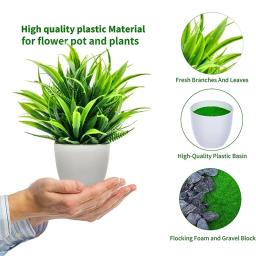 Planta Artificial com Vaso de Plástico, Folhagem Falsa para Decoração de Casa, Escritório, Mesa, Sala de Estar e Quarto, Sem Necessidade de Manutenção - Image 5