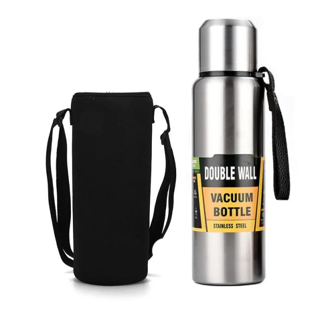 1500ml garrafa térmica para café 304 garrafa de vácuo de aço inoxidável isolado copo de água copo térmico com corda para chá