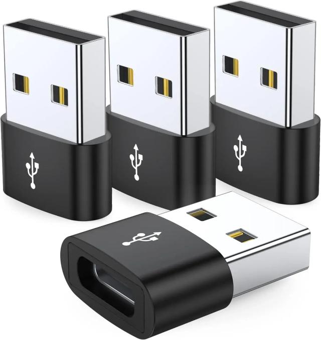 Adaptador USB C Fêmea para USB Macho Tipo C para USB A Carregador Conversor de Cabos 4 Unidades