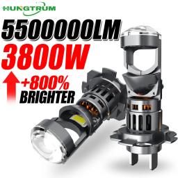 Lâmpada de Farol LED H4 H7 com Lente Projetora 5.500.000LM, Luz LED Canbus de Alta Potência para Upgrade Automotivo, Mini Farol de Carro - Image 1