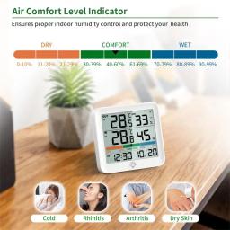 Termômetro Digital Higrômetro com Sensor Remoto para Ambiente Interno, Medidor de Temperatura e Umidade com Alta Precisão para Casa - Image 4
