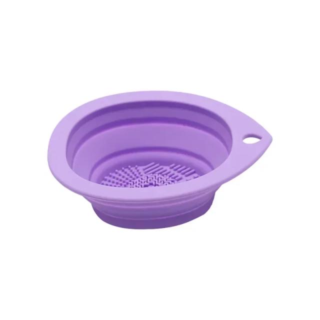 Tigela de Limpeza Dobrável de Silicone para Pincéis de Maquiagem Portátil