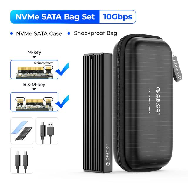 ORICO M.2 NVMe SSD Enclosure USB 3.2 Gen 2 10Gbps PCIe External SSD Case