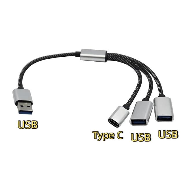 Extensões de Hub Multi USB 4 Portas Tipo C Divisor USB Transmissão Rápida de Dados Adaptador OTG para Computador Xiaomi Macbook Pro Air