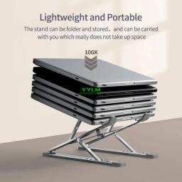 Companheiro Eficiente para o Escritório: Suporte Ajustável para Laptop em Liga de Alumínio com Resfriamento, Portabilidade e Estabilidade - Image 4