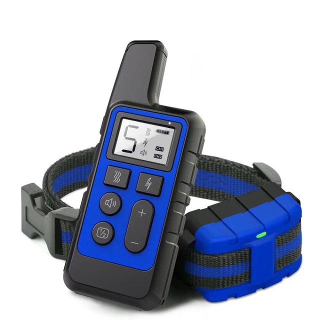 Coleira elétrica para treinamento de cães, 500m, à prova d'água, controle remoto, recarregável, coleira para cães com som de vibração de choque