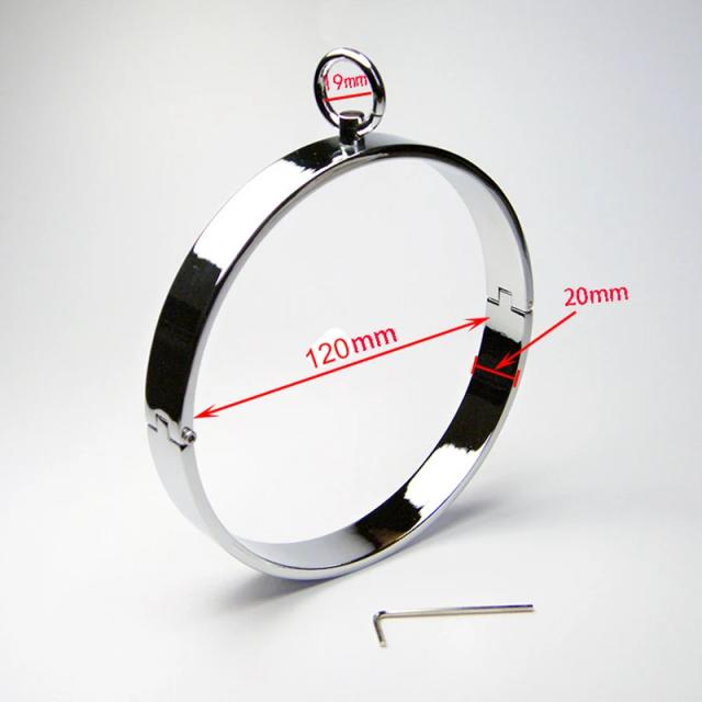 Colar Grosso Aço Inoxidável Masculino Feminino Metal Pescoço Manga Bloqueio Escravo Cão BDsm Erótico Flertar Jogo Adulto Casal Brinquedos Sexuais