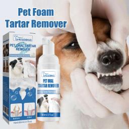Spray Removedor de Tártaro Oral para Animais de Estimação, Limpeza Profunda, Elimina Dentes Amarelados, Combate Mau Hálito, Hálito Fresco, Clareador de Dentes, Espuma de Limpeza Oral para Animais de Estimação - Image 1