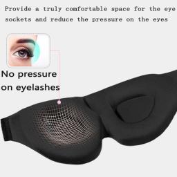 Máscara de dormir 3d bloquear luz máscara de sono para olhos macio dormir ajuda máscara de olho para viagens noite respirável slaapmasker - Image 3