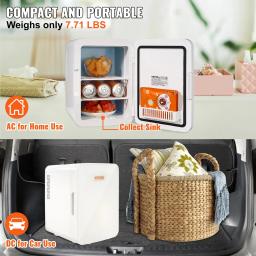 VEVOR-Geladeira portátil Mini Car, Skincare Geladeira, Refrigerador, Comida e Bebida Caixa De Armazenamento, Recipiente para Casa, Carro e Bar Uso, 10L - Image 6