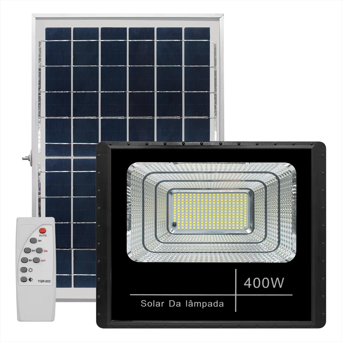 Refletor Solar Led Holofote 400w Placa Bateria Prova Dágua - Image 1