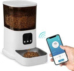 Nova câmera de vídeo 6l alimentador cronometragem inteligente automático alimentador para animais estimação cães gato wi fi inteligente dispensador de alimentos secos gravador voz tigela - Image 1