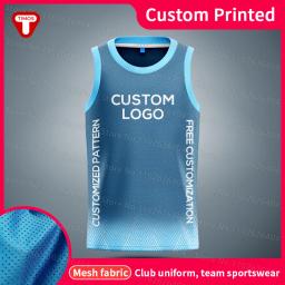 Esportes personalizados colete sem mangas dos homens camiseta malha respirável colete de fitness correndo basquete superior equipe cultura uniforme roupas trabalho - Image 2