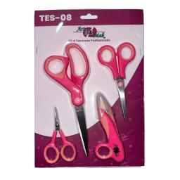 Conjunto com 4 Tesouras de costura Profissionais em aço inoxidável e cabo soft acessórios e ferramentas artesanato e costura - Image 5