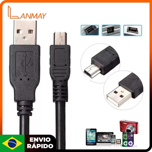 Cabo V3 USB Mini 1.5m para GPS e Controle PS3 com Dongle LG - Entrega Rápida e Frete Nacional