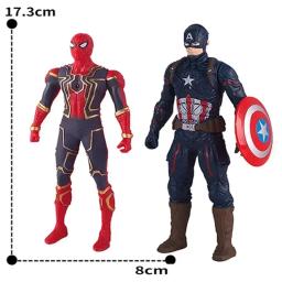 17 cm crianças brinquedos marvel anime figuras spiderman hulk figura de ação homem de ferro dos desenhos animados crianças brinquedo presente natal brilho boneca hobbies - Image 2