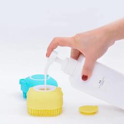 Esponja De Silicone Para Banho Com Dispenser Shampoo Sabonete Escova Crianças Adultos e Pets - Image 3